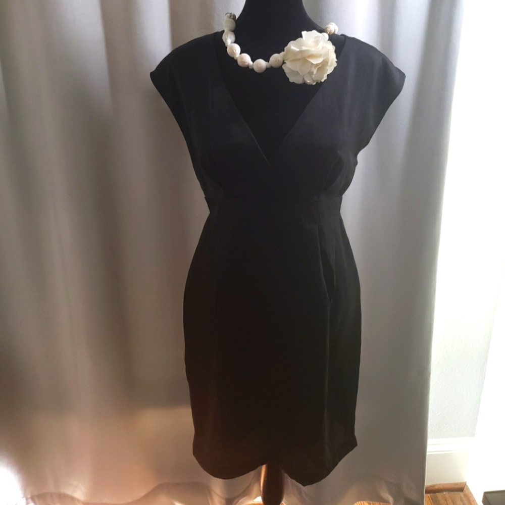 BCBG - Black V-Neck Lace Back Dress